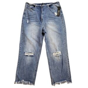 Distressed Blue Jeans